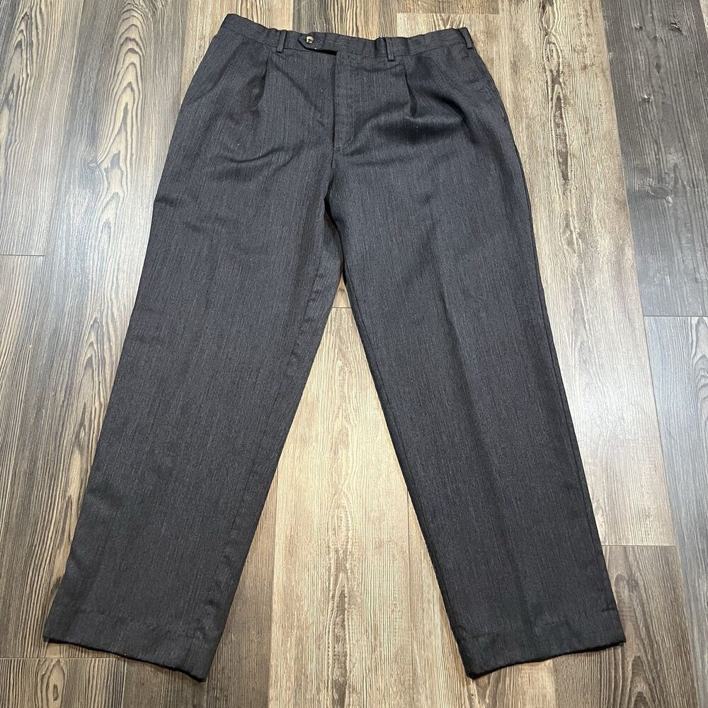 2 Pairs MEns Dress Pants 38x30 Pleated Slacks Corbin USA Made Career Lot